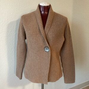 Elena Solano 100% Cashmere Sweater Beige Light Brown Small